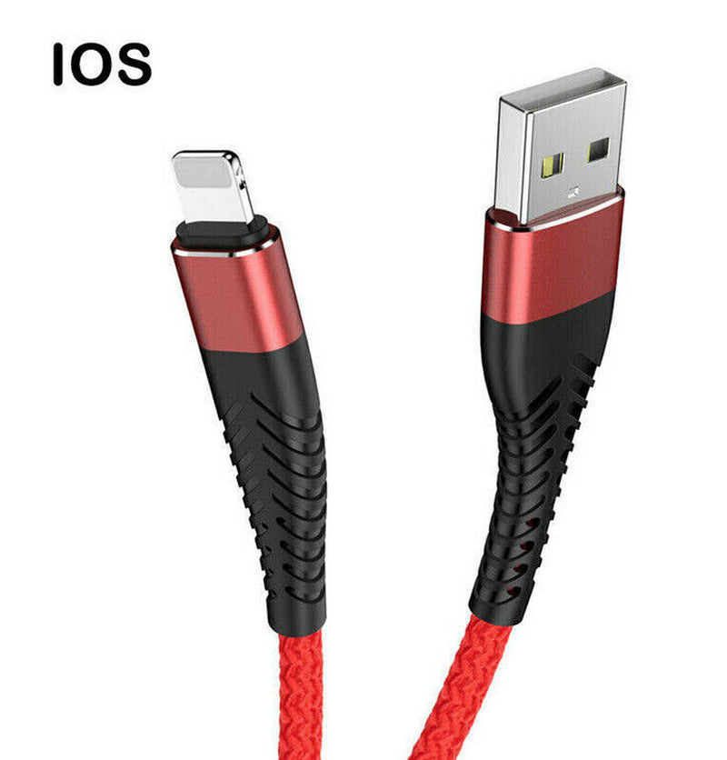 Heavyduty Braided Long USB Fast Charger Cable Lead for Iphone 14 13 12 11 X 7 8