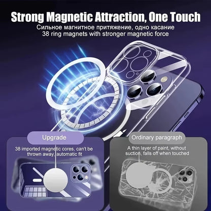 Upgrade Your Magsafe Iphone Magsafe Clear Magnetic Wireless Charging Animation Case Bundle for Iphone 14 13 12 11 Mini Pro Max