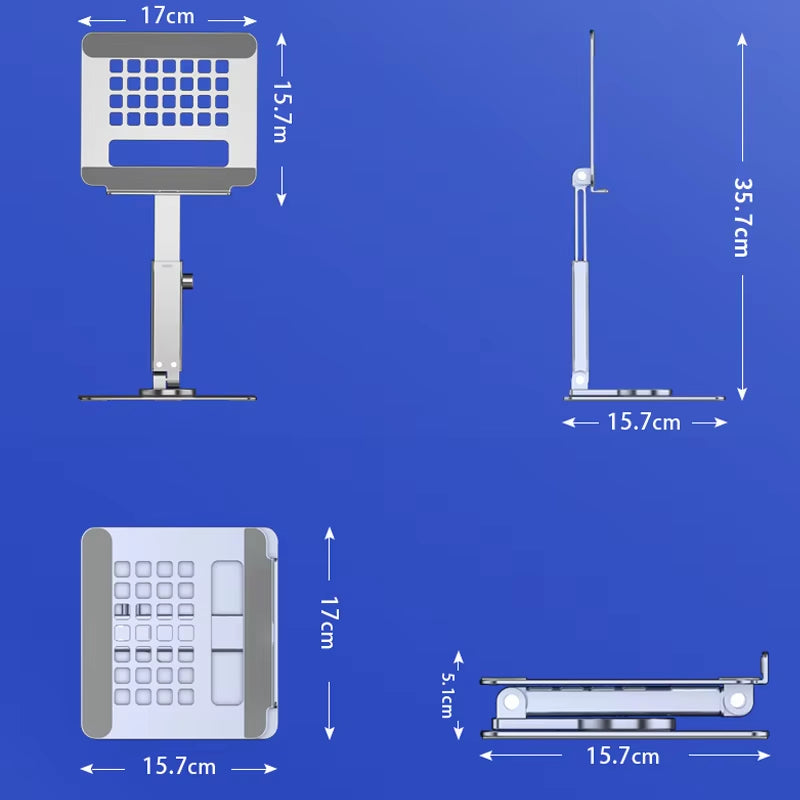 Tablet Stand 360°Rotating Folding Aluminum Adjustable Desk Holder Mount Riser for Ipad Pro Air 4 Mini 12.9 4-14 Inch Samsung Ta