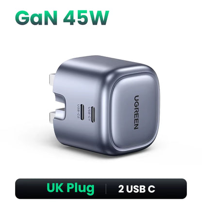 45W GaN USB PD QC 3.0 Fast Charger for iPhone 16/15/14 Pro and Samsung S24/S23 - Travel Ready Quick Charging Solution