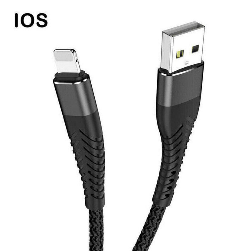 Heavyduty Braided Long USB Fast Charger Cable Lead for Iphone 14 13 12 11 X 7 8