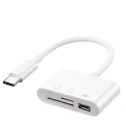 3-in-1 Type-C Adapter and Memory Card Reader for Compact Flash, TF, and SD - Compatible with Huawei and MacBook