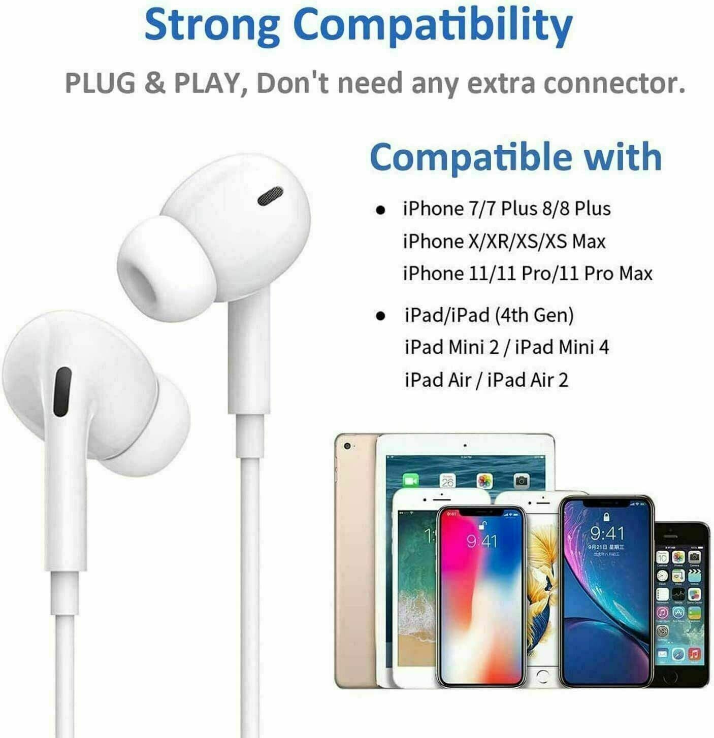 Wired Earphones Headphones Bluetooth for Iphone 14 Pro Max 12 11 Pro 7 8+ XR 13