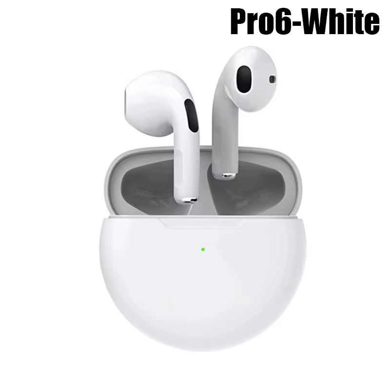 TWS Pro6 Wireless Bluetooth Headset Noise Cancelling Earbuds with Mic Sports Wireless Headphones Bluetooth Earphones