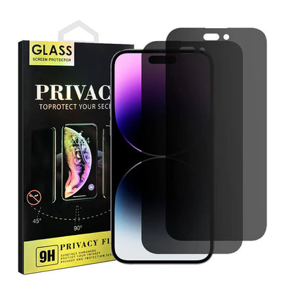 2PCS Privacy Tempered Glass for Iphone 12 13 14 15 16 Pro Max Screen Protectors