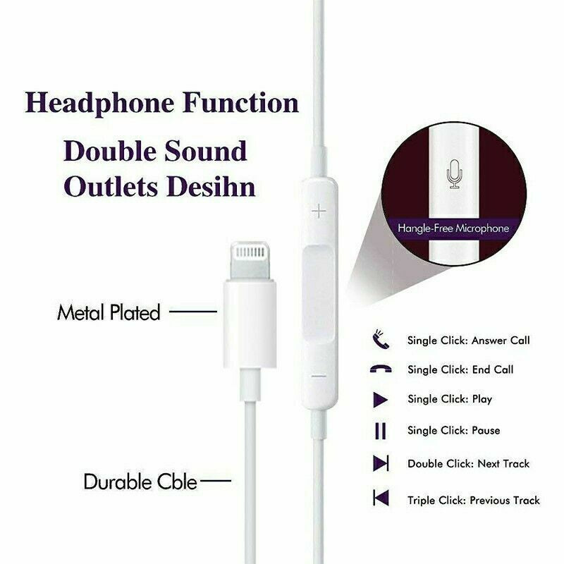 Wired Earphones Headphones Bluetooth for Iphone 14 Pro Max 12 11 Pro 7 8+ XR 13