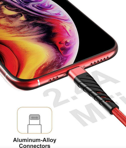 Heavyduty Braided Long USB Fast Charger Cable Lead for Iphone 14 13 12 11 X 7 8