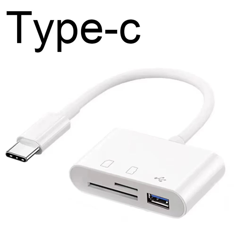 3-in-1 Type-C Adapter and Memory Card Reader for Compact Flash, TF, and SD - Compatible with Huawei and MacBook