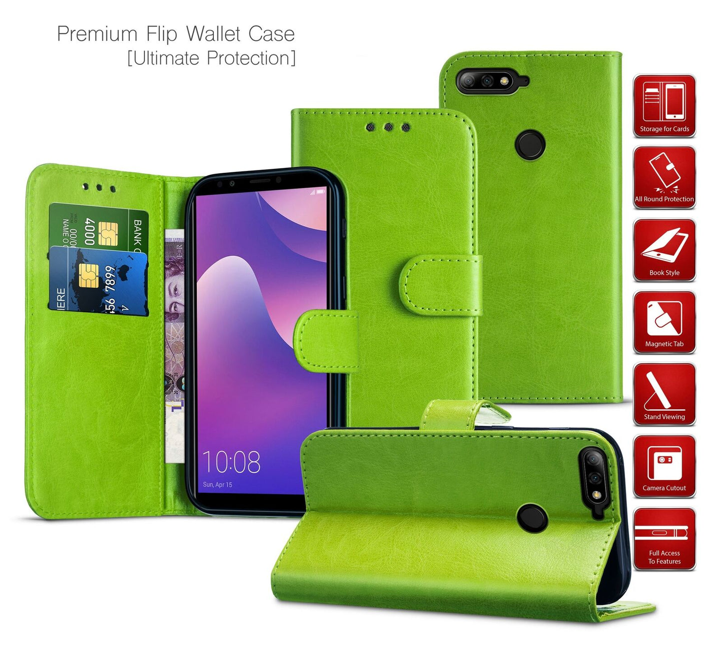 Wallet Case Card Slot Cover for Samsung Galaxy A80 Phone Case PU Leather