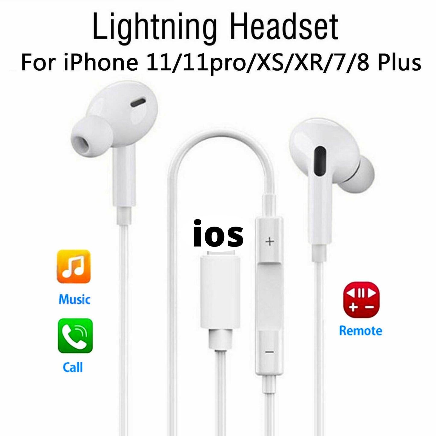 Wired Earphones Headphones Bluetooth for Iphone 14 Pro Max 12 11 Pro 7 8+ XR 13