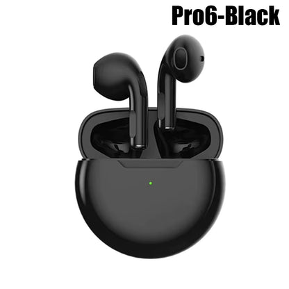 TWS Pro6 Wireless Bluetooth Headset Noise Cancelling Earbuds with Mic Sports Wireless Headphones Bluetooth Earphones